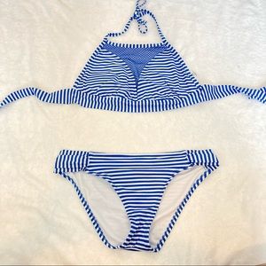 Target Blue Striped Bikini Set